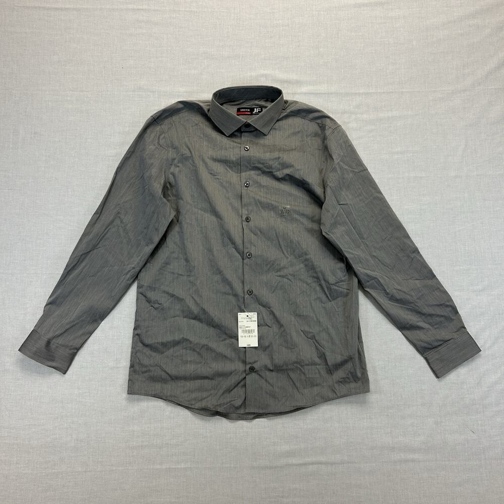 J.Ferrar NEW Long Sleeve Button Up Shirt Men's 15-15.5 Gray Chambray 32-33 Dress